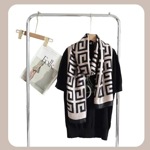 Woman's Silk Feeling Long Scarf - Picture 6 of 7